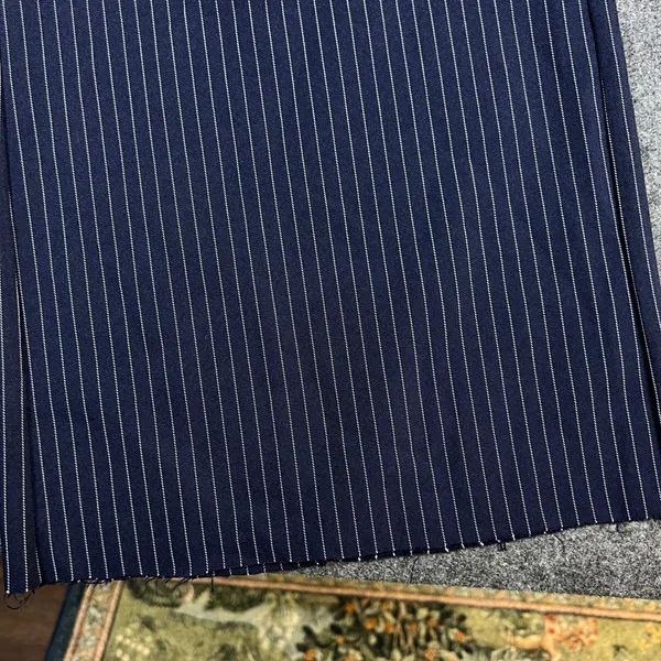 Princess Polly Navy Blue Pinstripe Wide Leg Trousers High Waist Size US 4 - Image 10