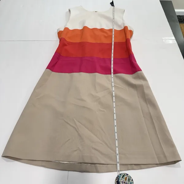 Calvin Klein Colorful Stripe Stretch Crepe Sleeveless‎ Sheath Dress Size 4 - Image 9