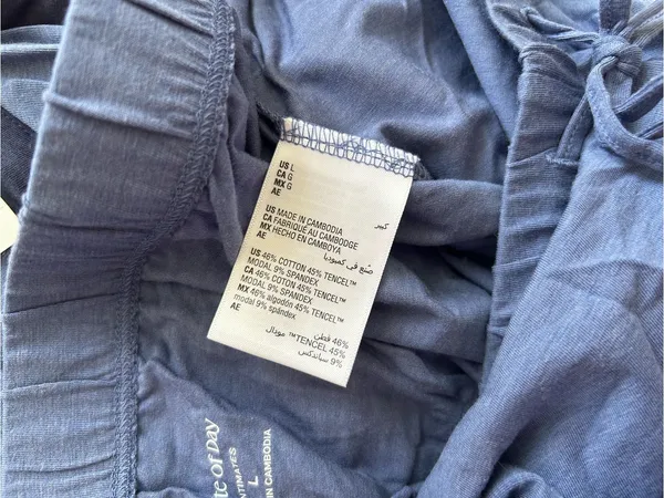 State of Day Intimates Blue Pajama Set Tank & Pants Size‎ Large - Image 8