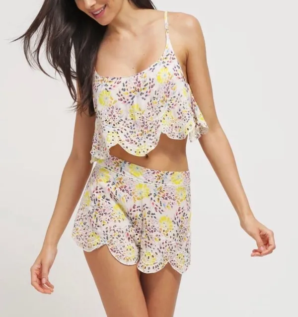 Free People Floral Flowy Shorts - Image 3