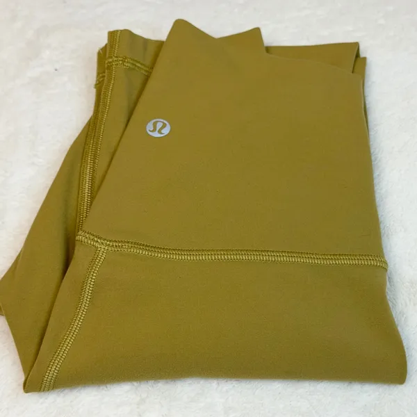 Lululemon Align High Rise Full Length Leggings Mustard Bronze Green Nulu Pants 2 - Image 3