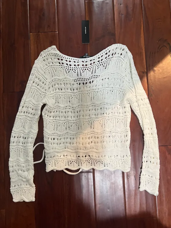 Lulus white crochet Top - Image 2