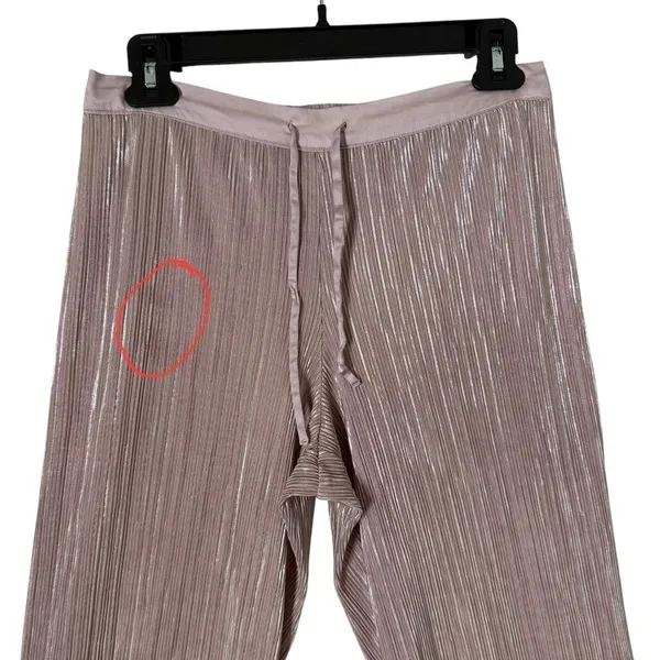 Victoria's Secret Pleated Metallic Pink Wide Leg Pajama Pants Size S Loungewear - Image 2