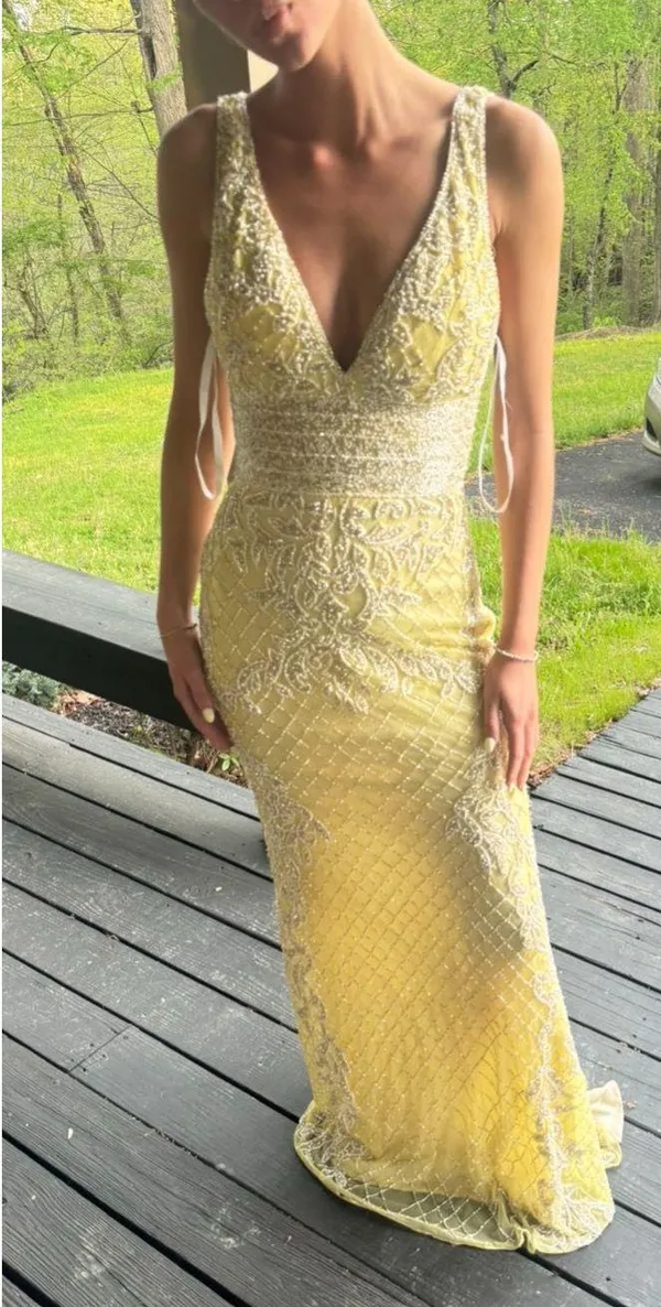 Sheri hill prom dress Yellow - Image 2