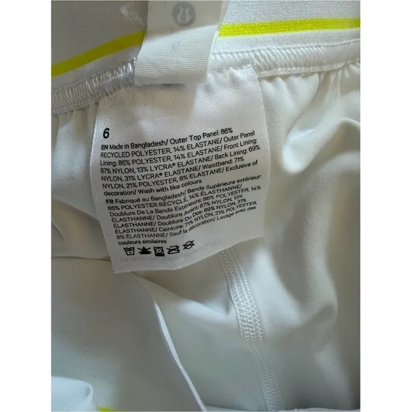 Lululemon Court Rival HR Skirt Extended Liner Electric Lemon Size 6 - Image 7