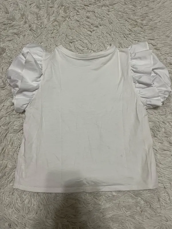 ZARA Top Sleeve Short White - Image 3