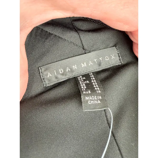 NWT Aidan Mattox Black One Shoulder Ruffle Cocktail Dress Sz‎ 10 - Image 4