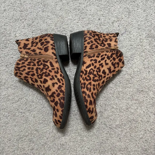 SO Brown and Black Leopard Print Ankle Booties Size 10 - Image 3