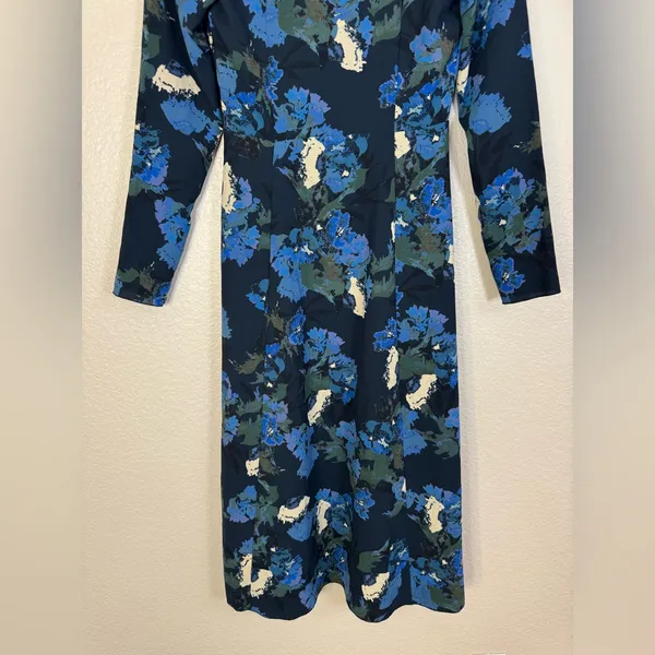 Aritzia Wilfred Aubagne Black Blue Cutout Long Sleeve Midi Dress size 4 $175 - Image 14