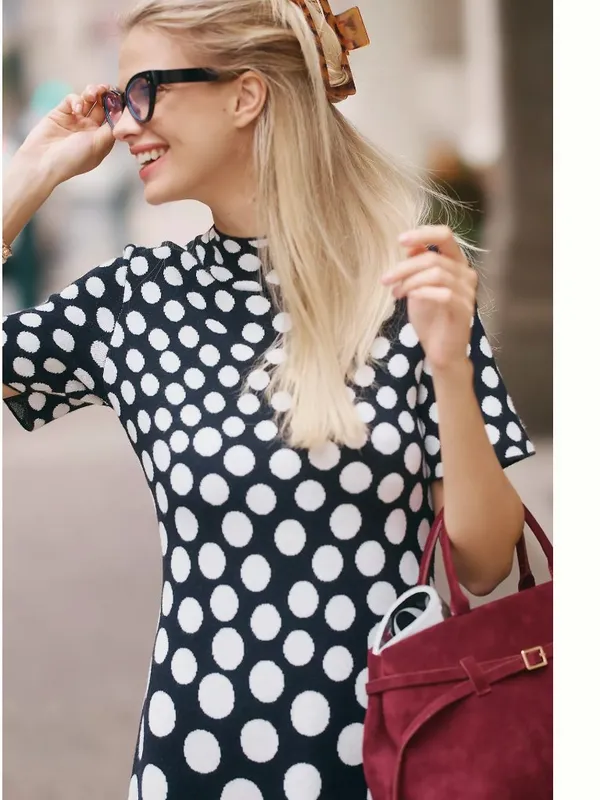 Anthropologie NWT The Nina Short-Sleeve Mock-Neck Mod Sweater Mini Dress - Image 5