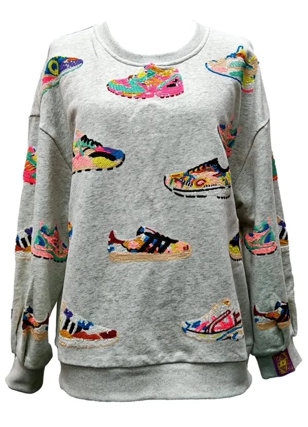 Queen Of Sparkles Sneakers Sweatshirt - Image 3