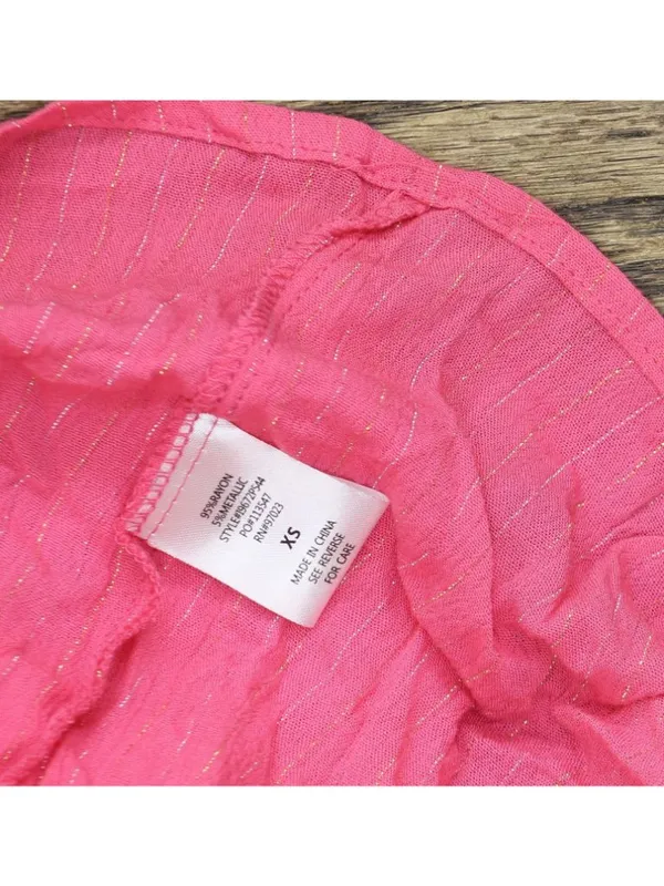 NEW Miken Juniors Tiered Dress Swim Cover-up I9672P544 Hot Pink Lurex XS - Image 6