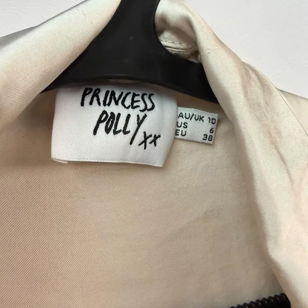 Princess Polly Monty Satin Long Sleeve‎ Tie Front Mini Dress in Champagne - 6 - Image 3