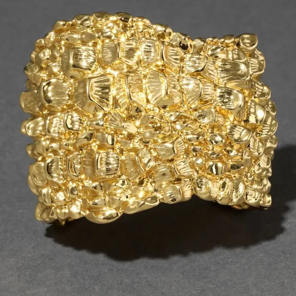 NWOT Alexis Bittar Shiny Gold Sculpted Statement Cuff Bracelet - Image 5