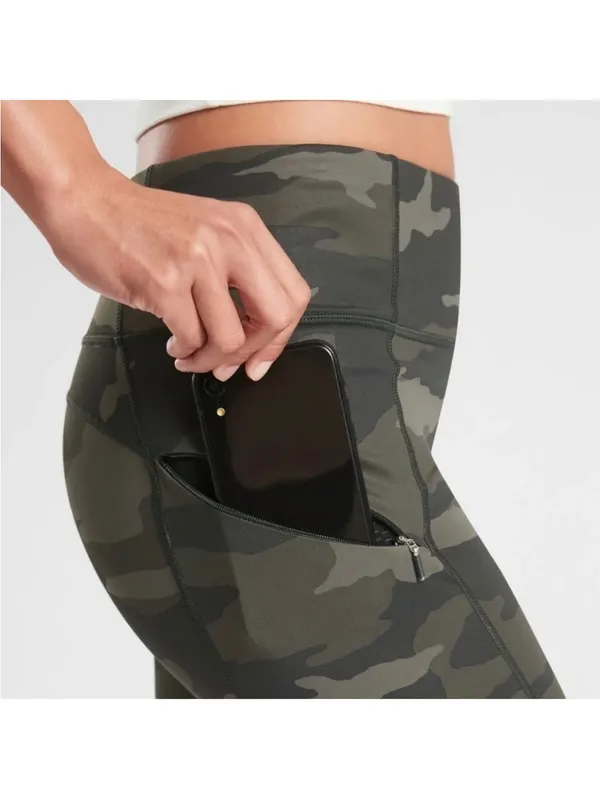 Athleta Olive Camo High-Waist Performance Leggings - Image 3