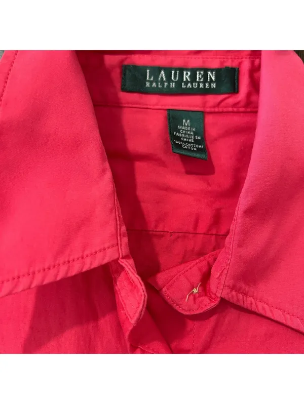 Lauren Ralph Lauren Red Utility Shirt Blouse M Cotton NWOT - Image 4