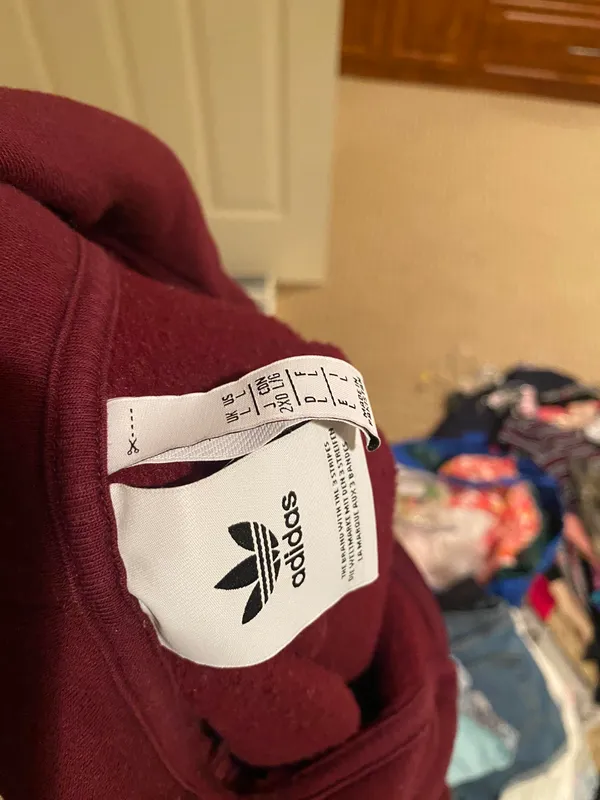 Adidas Maroon Zip Up Hoodie - Image 5