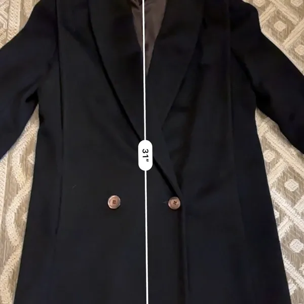 Jules Miller Black Oversize Wool Vintage 1980's Coat, Big Shoulders, S/M. - Image 7
