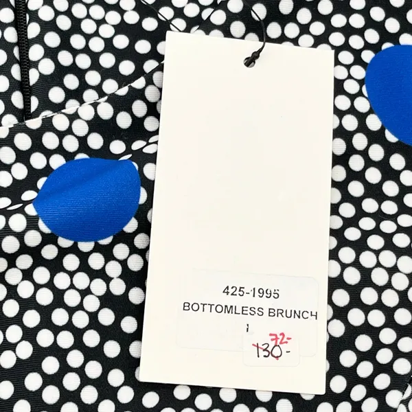 ISLE By Melis Kozan Bottomless Brunch Dress L Polka Dot Fit Flare Mod Pop Art - Image 10