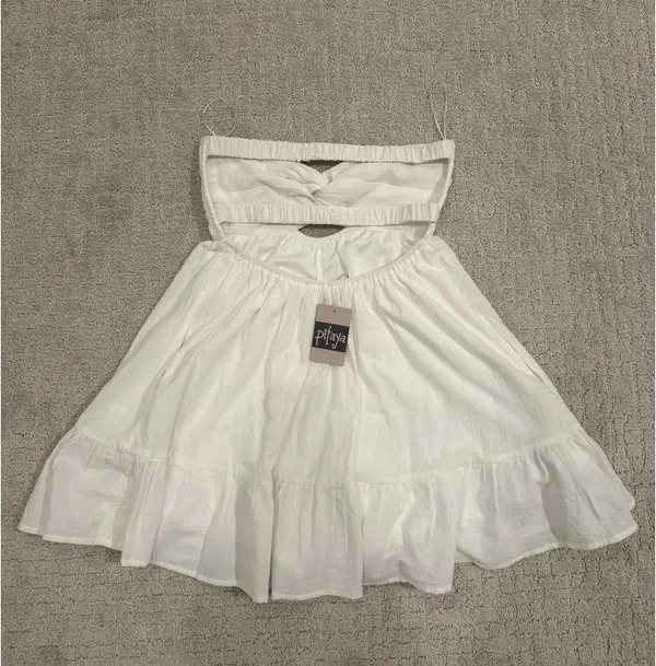 White mini strapless dress Size M - Image 3