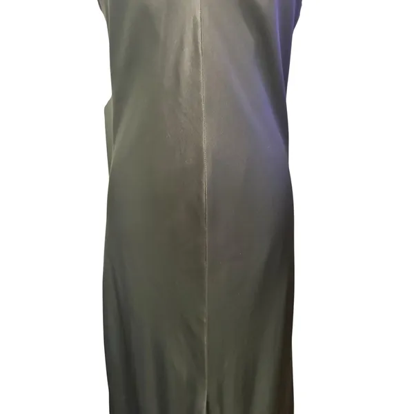Vtg Kirna Zabete Luxury Stretch Silk Charmeuse Slip Maxi Dress Y2K Tulip Hem USA - Image 4