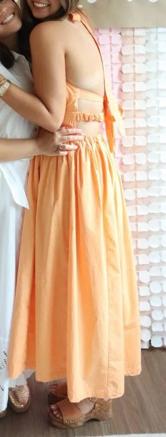 Light orange halter maxi dress - Image 2