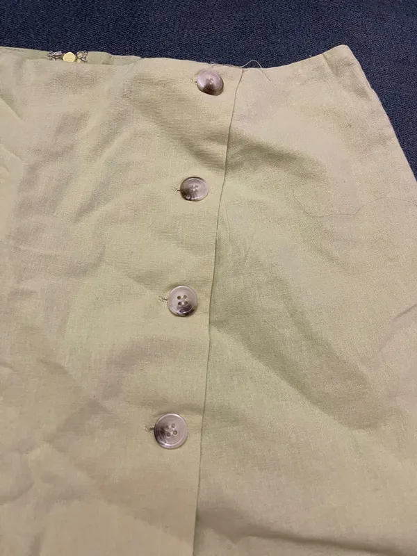 Anthropologie  Flat White Button Wrap Mini Skort - Image 7