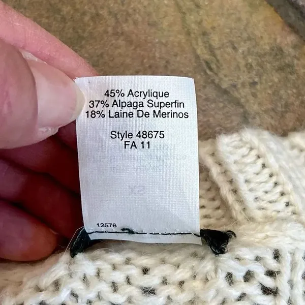 J. Crew Ivory Cable Knit Sweater XS - Image 9