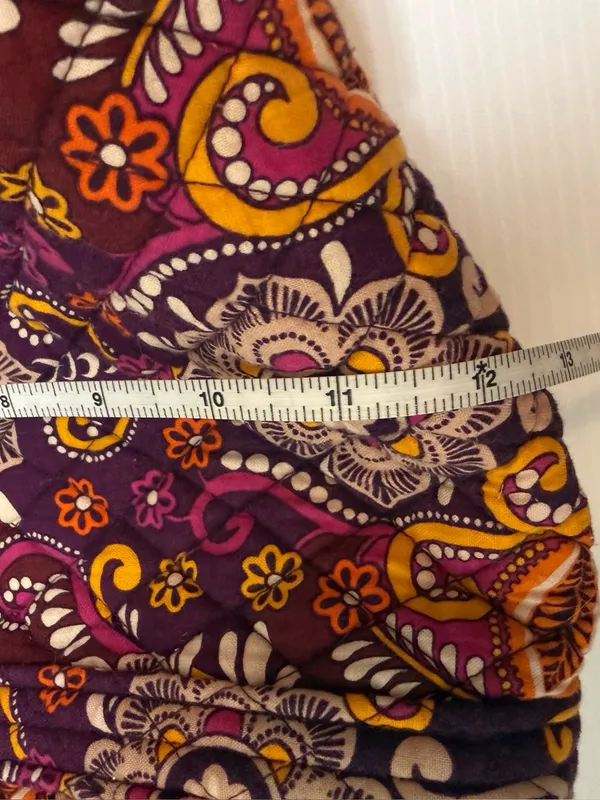 Vera Bradley Safari Sunset Paisley Design Small Duffel Bag Purple Orange - Image 6