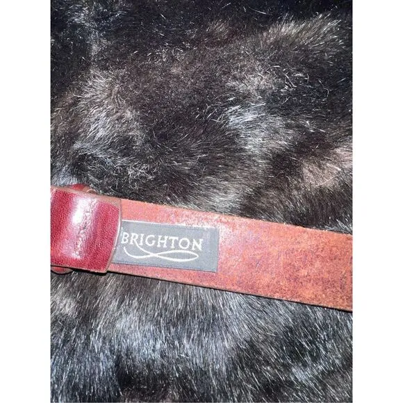 Brighton brown leather and brass belt 42" L - Image 2
