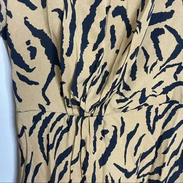 Lulus On the Prowl Tiger Print Long Sleeve Midi Dress Brown Black Size S - Image 8