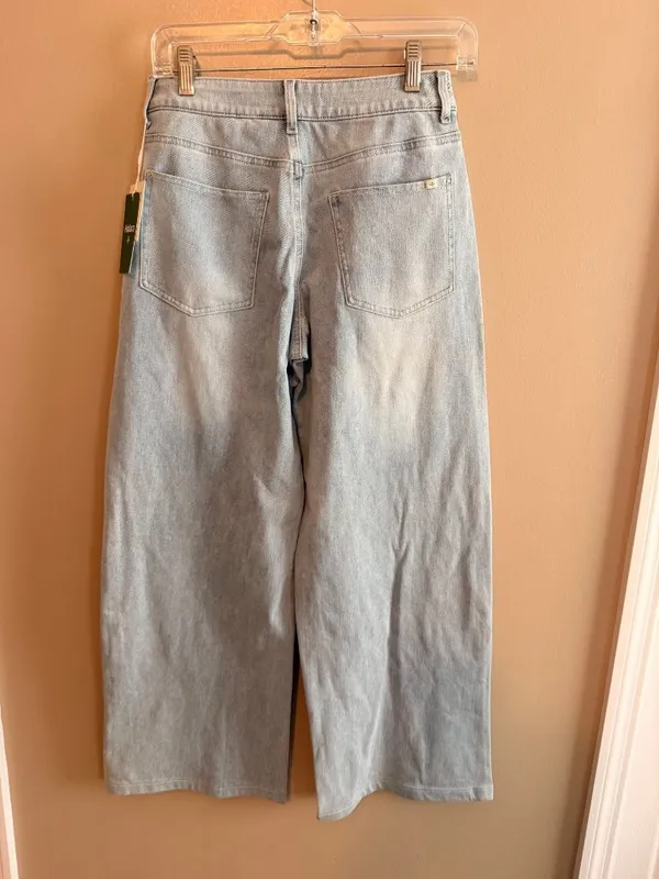 Halara Small low rise Asymmetric Waistband Light Blue Wash Small - Image 5