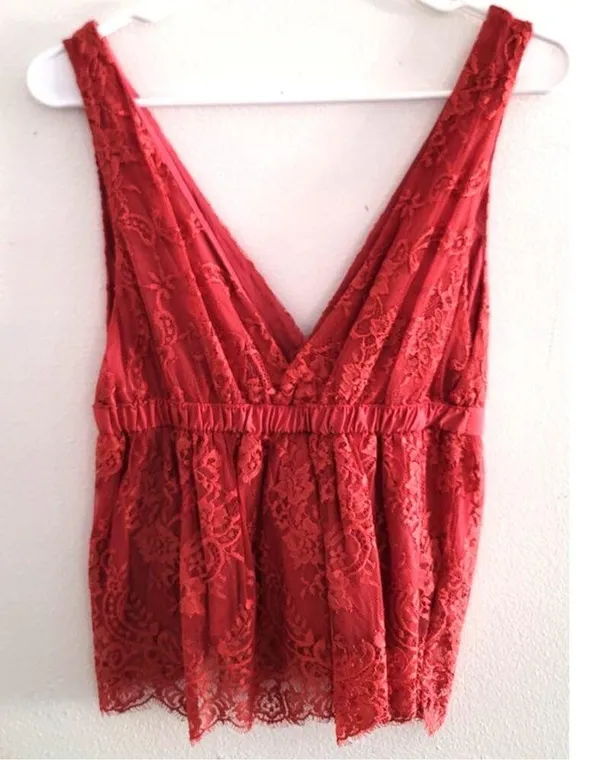 Free People Chante Lace Tie-Front Tank Top Frenchie Kiss XS 0/2 NEW - Image 3