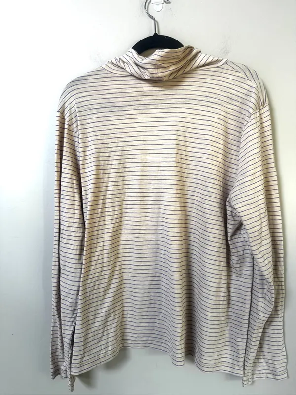 NWT Madewell Whisper Cotton Striped Turtleneck Tee Matchstick sz XXL - Image 7