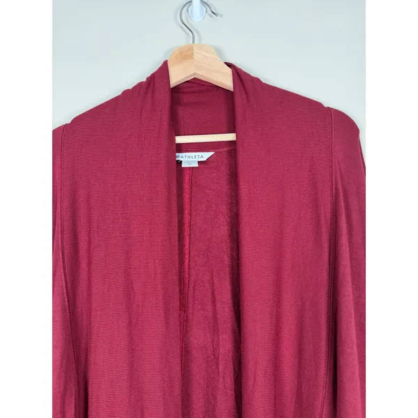 Athleta Pranayama Wrap Cardigan Dark Red XL 882498-12 Open Front Shawl‎ Collar - Image 3