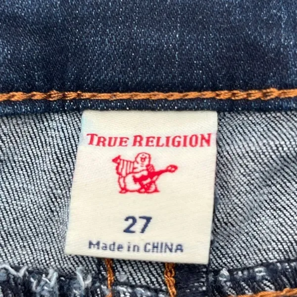 TRUE RELIGION Women’s Jeans Size 27 Blue Halle‎ Mid Rise Capri Distressed Skinny - Image 5