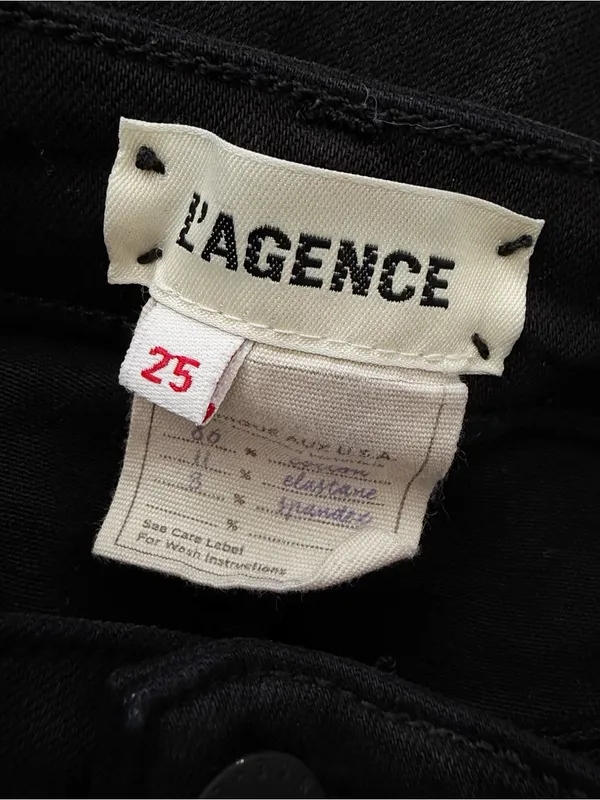 L’agence Selma Coated Bootcut Jean in Noir Black Size 25 - Image 9