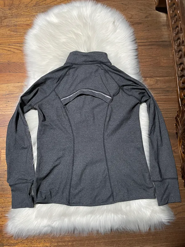 90 Degrees by Reflex Sweatshirt Women's L Gray Full Zip Pocket Stretch Activewear - Image 4