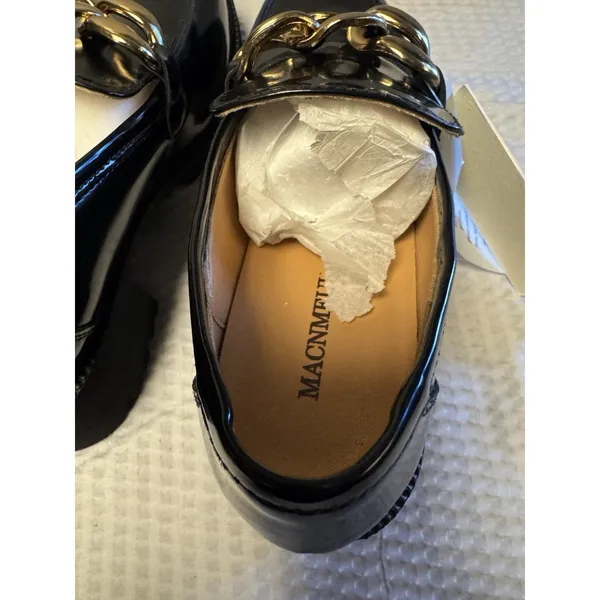 MACNMEUU Chunky Platform Loafer Comfort‎ Slip On Chain Faux Leather Women's 9 - Image 16