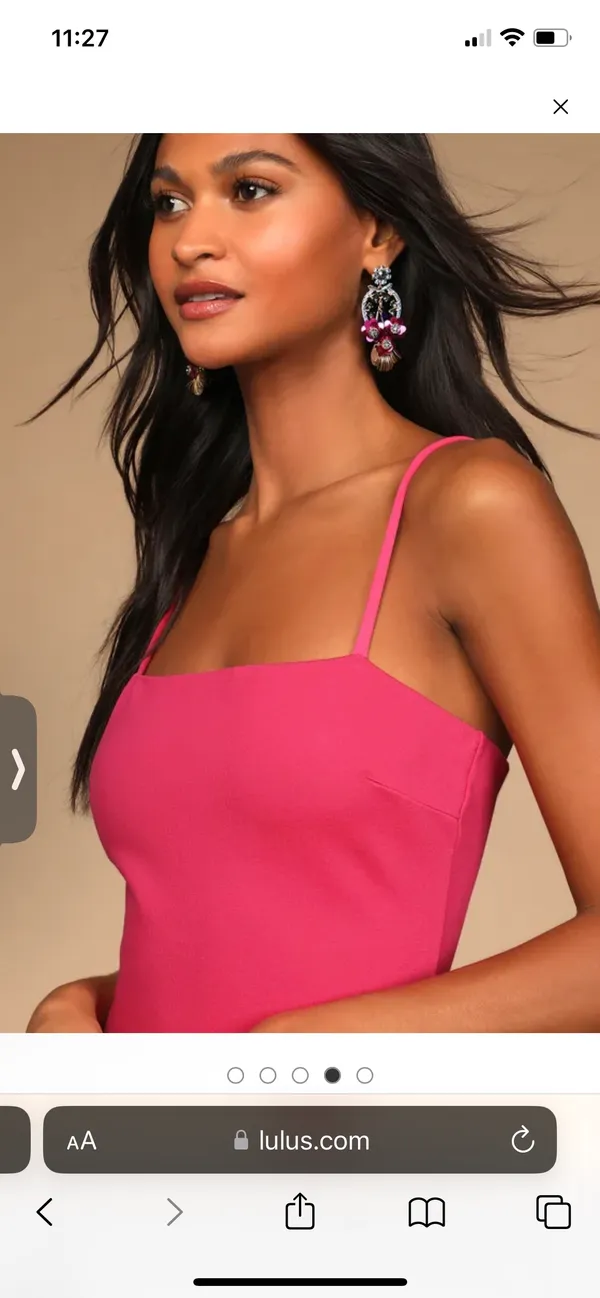 Lulus Hot Pink Bodycon Midi Dress - Image 4