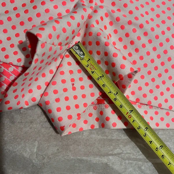 J Crew Womens Shorts Coral Pink Polka Dot Scalloped Pockets, Size 4 - Image 10