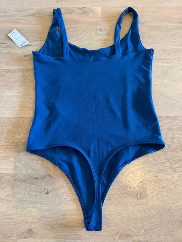 Abercrombie & Fitch corset style sleeveless bodysuit blue size large NWT - Image 7