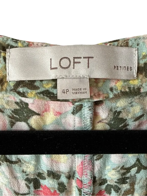 Loft Agave Floral Cap Sleeve Sweetheart Neckline Button Down Midi Dress Size 4 - Image 5