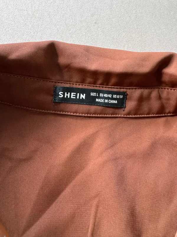 Shein satin long-sleeve maxi shirt dress - Image 13