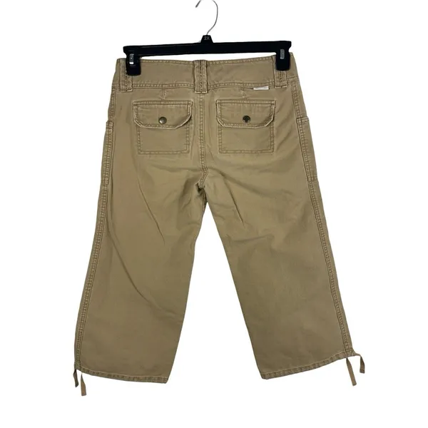 Abercrombie & Fitch Khaki Cargo Capri Pants Women Y2K Grunge Utility Low Rise - Image 2
