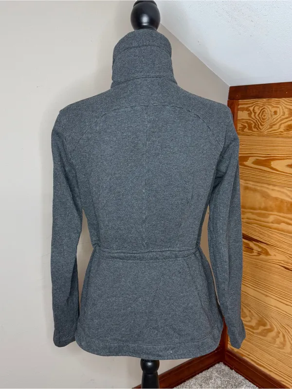 Lululemon &Go Take Off Fleece Jacket Heathered Black Gray 6 W4I61S Activewear - Image 2