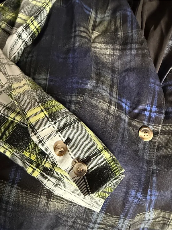 BP + Wildfang Plaid One Button Blazer Blue Size M - Image 6