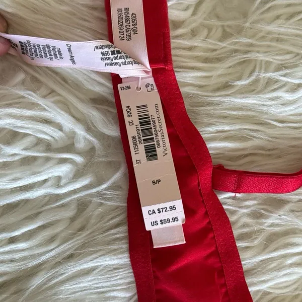 Victoria’s Secret Dream Angels Twinkle Bows Satin Bra Bright Vermillion Small - Image 12