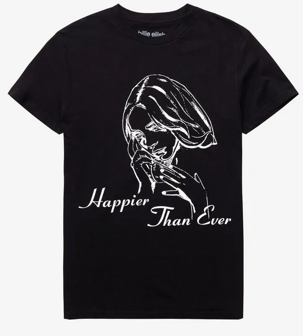 Billie Eilish Happier Than Ever 2021 concert tour merch tshirt graphic tee - Image 5