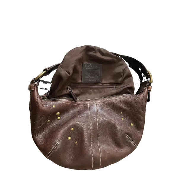 Vintage Coach Mia Soho Brown Leather Studded Starburst Hobo Bag 10062 W/ Hangtag - Image 10